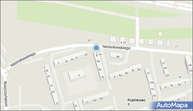 Toruń, Niesiołowskiego Tymona, 6, mapa Torunia