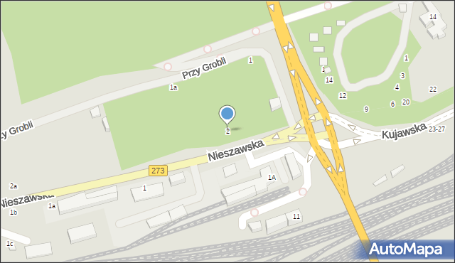 Toruń, Nieszawska, 2, mapa Torunia