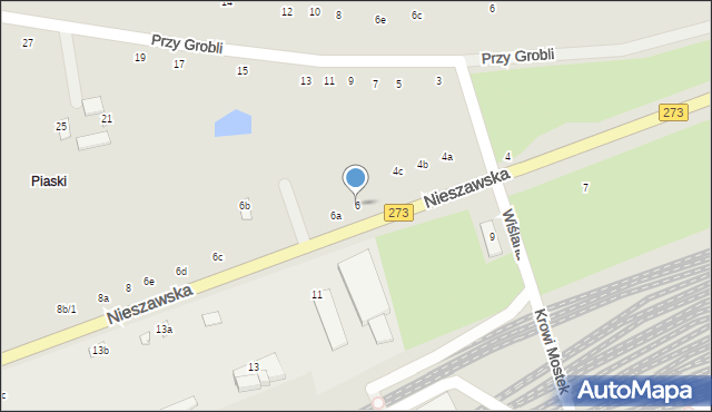 Toruń, Nieszawska, 6, mapa Torunia