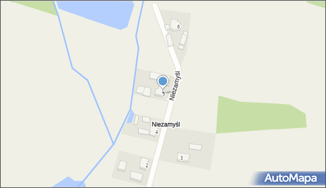 Trzebicko, Niezamyśl, 5, mapa Trzebicko