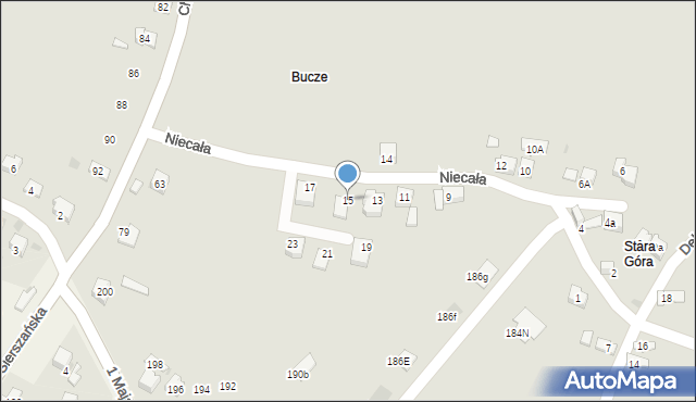 Trzebinia, Niecała, 15, mapa Trzebinia