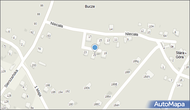 Trzebinia, Niecała, 21, mapa Trzebinia