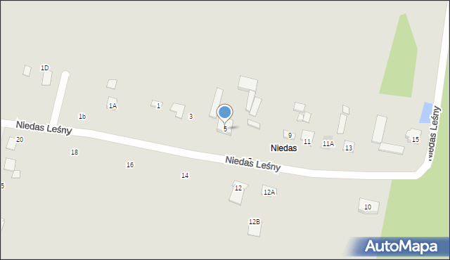 Tuszyn, Niedas Leśny, 5, mapa Tuszyn