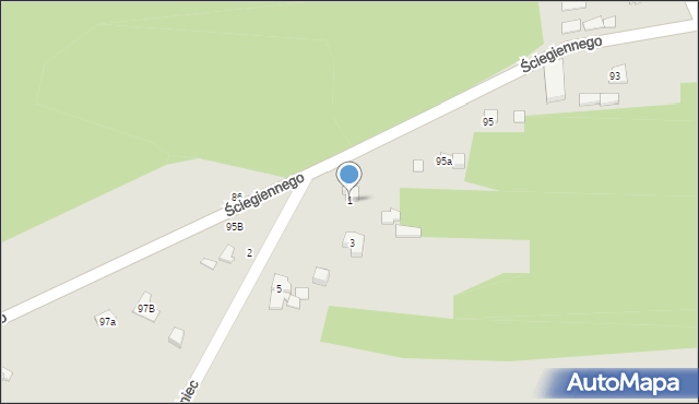 Tuszyn, Niedas Trzciniec, 1, mapa Tuszyn