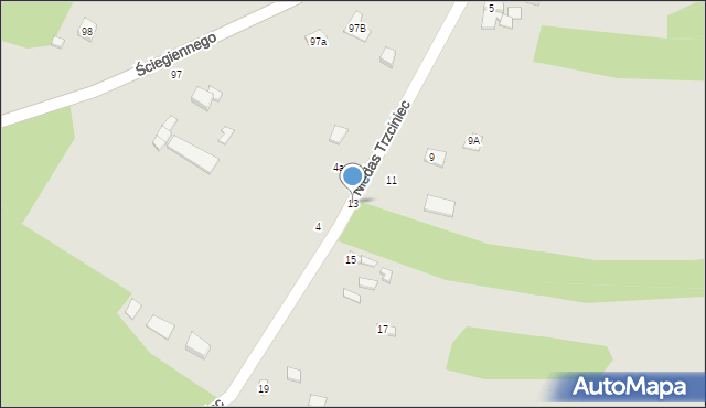 Tuszyn, Niedas Trzciniec, 13, mapa Tuszyn