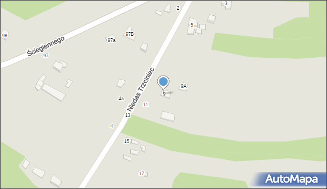 Tuszyn, Niedas Trzciniec, 9, mapa Tuszyn