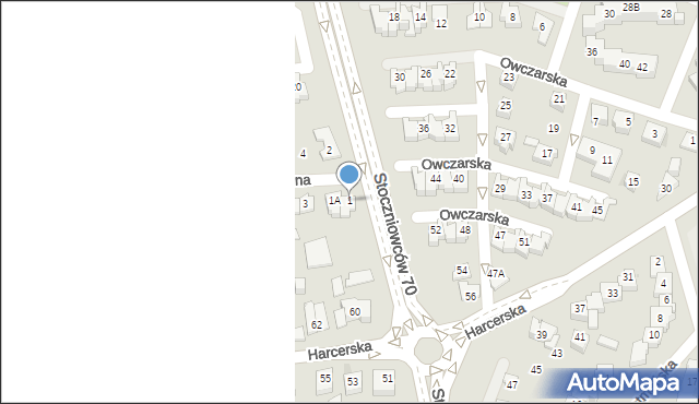 Tychy, Nizinna, 1, mapa Tychów