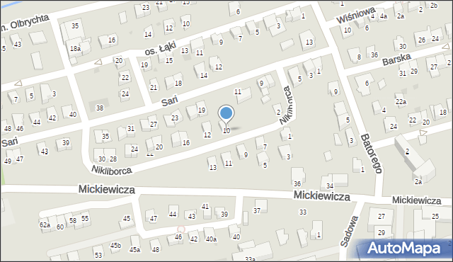 Wadowice, Nikliborca Władysława, prof., 10, mapa Wadowice