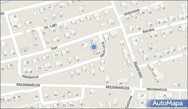 Wadowice, Nikliborca Władysława, prof., 4, mapa Wadowice
