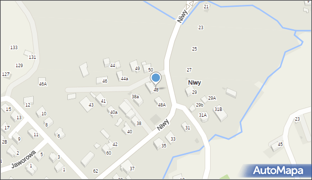 Wadowice, Niwy, 48, mapa Wadowice