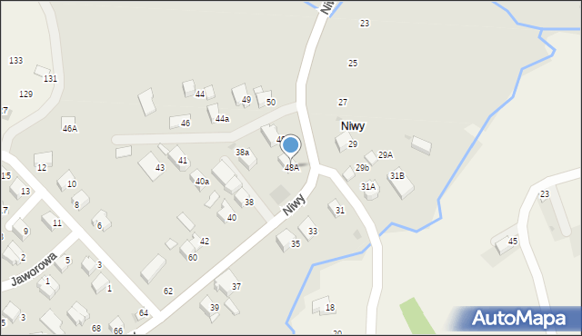 Wadowice, Niwy, 48A, mapa Wadowice