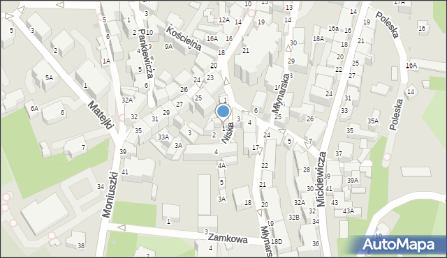 Wałbrzych, Niska, 1, mapa Wałbrzycha