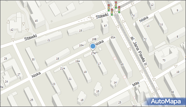 Warszawa, Niska, 17A, mapa Warszawy
