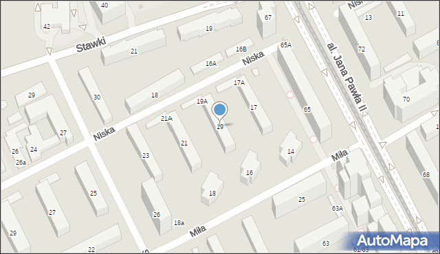 Warszawa, Niska, 19, mapa Warszawy