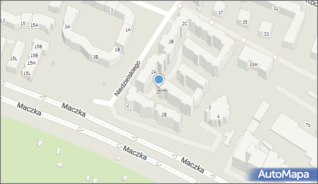 Warszawa, Niedzielskiego Mieczysława, płk., 2D, mapa Warszawy