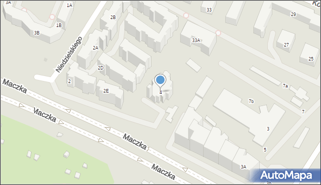 Warszawa, Niedzielskiego-Żywiciela Mieczysława, płk., 4, mapa Warszawy