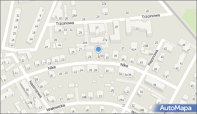 Warszawa, Nike, 31, mapa Warszawy