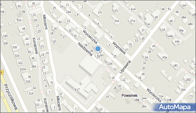 Warszawa, Niedzielna, 24, mapa Warszawy