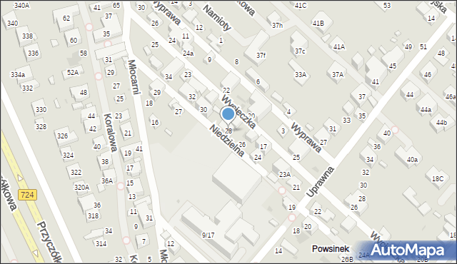 Warszawa, Niedzielna, 28, mapa Warszawy