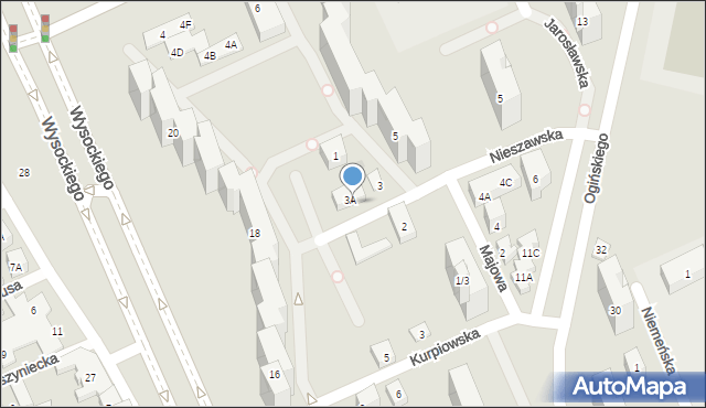 Warszawa, Nieszawska, 3C, mapa Warszawy