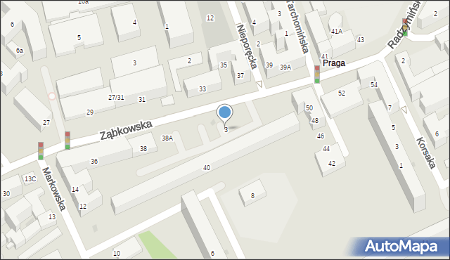 Warszawa, Nieporęcka, 3, mapa Warszawy