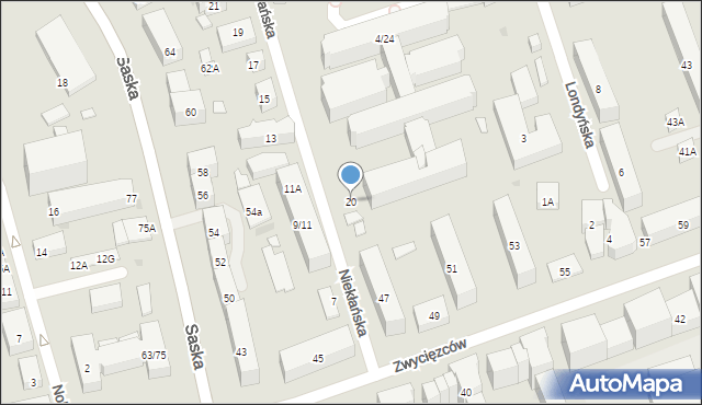 Warszawa, Niekłańska, 20, mapa Warszawy