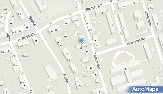 Warszawa, Niekłańska, 25B, mapa Warszawy