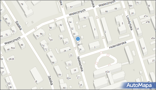 Warszawa, Niekłańska, 28, mapa Warszawy