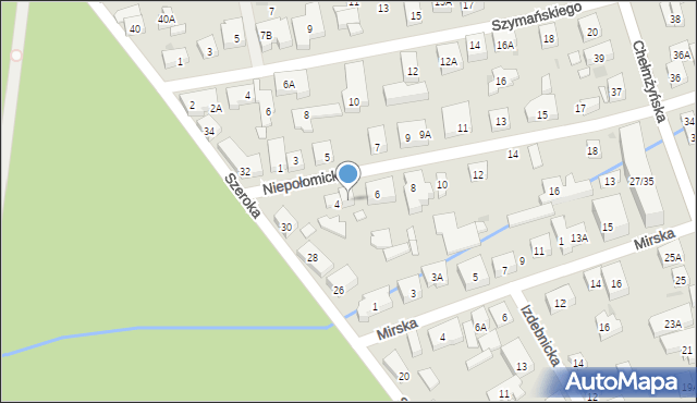 Warszawa, Niepołomicka, 4A, mapa Warszawy