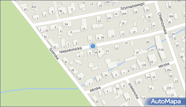 Warszawa, Niepołomicka, 6A, mapa Warszawy