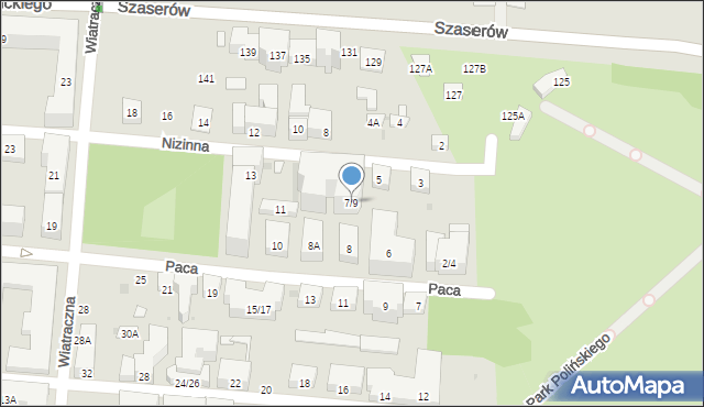 Warszawa, Nizinna, 7/9, mapa Warszawy