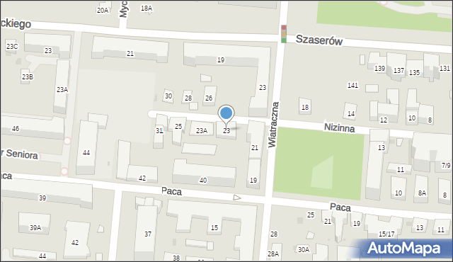 Warszawa, Nizinna, 23, mapa Warszawy