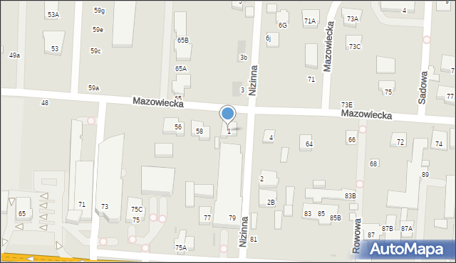 Warszawa, Nizinna, 1, mapa Warszawy