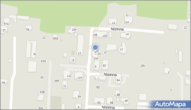 Warszawa, Nizinna, 10B, mapa Warszawy