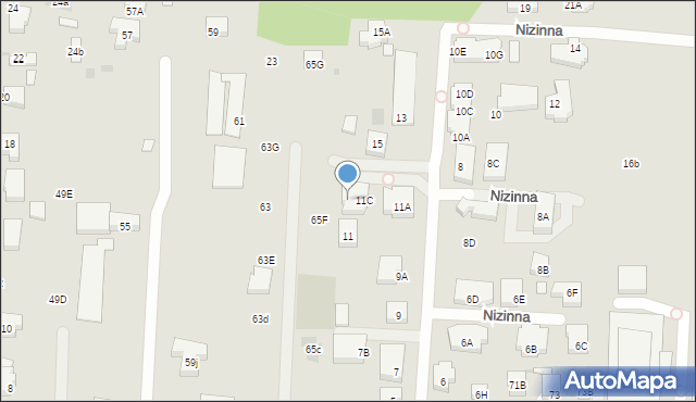 Warszawa, Nizinna, 11D, mapa Warszawy