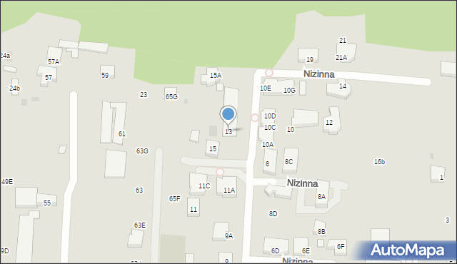 Warszawa, Nizinna, 13, mapa Warszawy