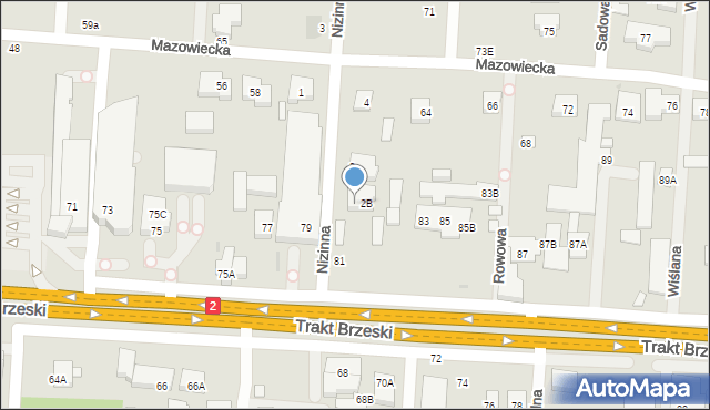 Warszawa, Nizinna, 2C, mapa Warszawy