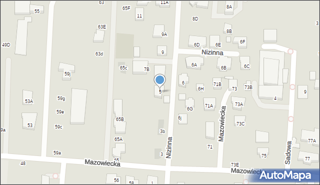 Warszawa, Nizinna, 5, mapa Warszawy