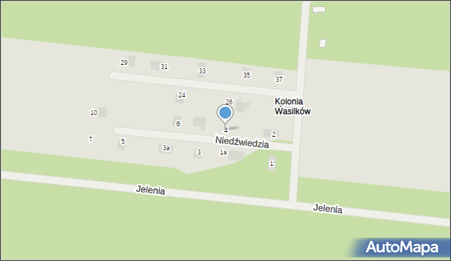 Wasilków, Niedźwiedzia, 4, mapa Wasilków