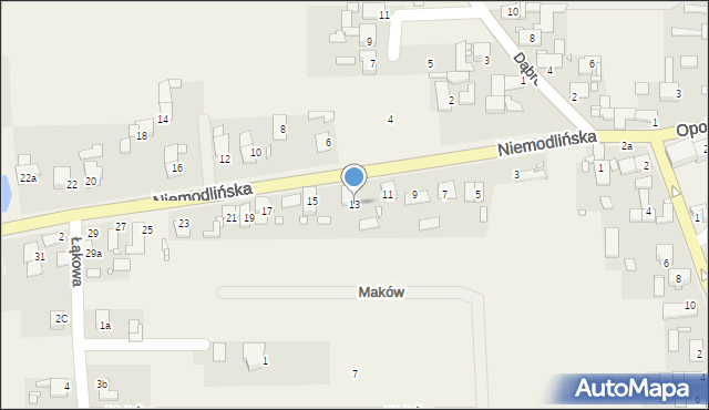 Wawelno, Niemodlińska, 13, mapa Wawelno