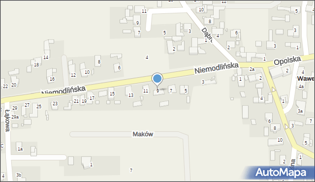 Wawelno, Niemodlińska, 9, mapa Wawelno