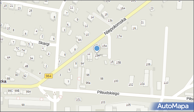 Wieliczka, Niepołomska, 13A, mapa Wieliczka