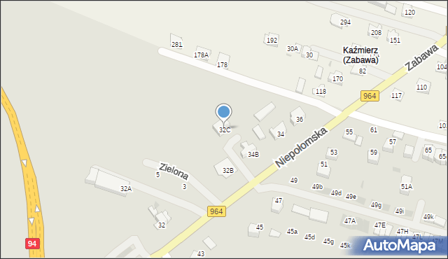 Wieliczka, Niepołomska, 32C, mapa Wieliczka