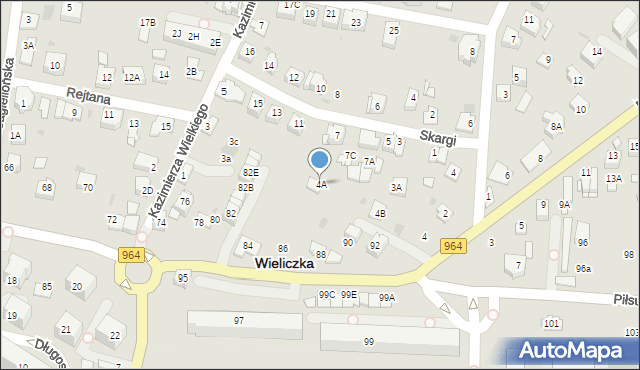 Wieliczka, Niepołomska, 4A, mapa Wieliczka