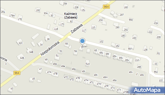 Wieliczka, Niepołomska, 57, mapa Wieliczka