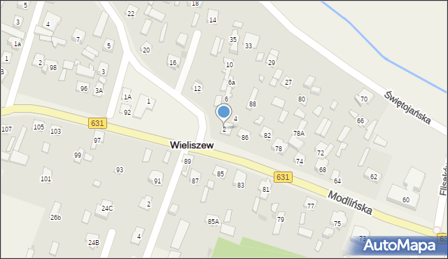 Wieliszew, Niepodległości, 2, mapa Wieliszew