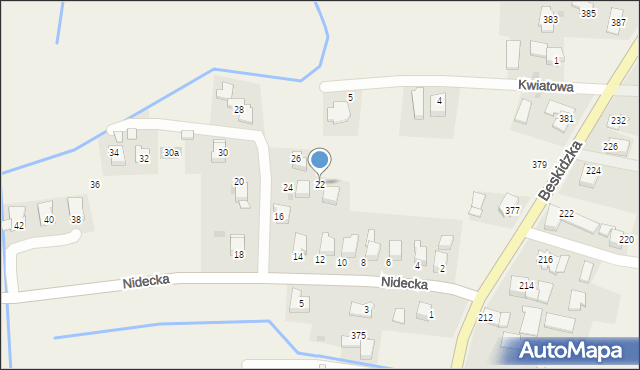 Wieprz, Nidecka, 22, mapa Wieprz