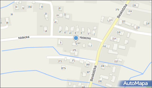 Wieprz, Nidecka, 3, mapa Wieprz