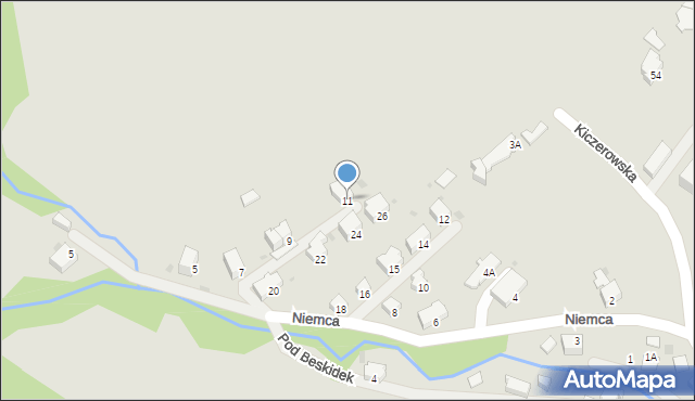 Wisła, Niemca Jerzego, 11, mapa Wisła