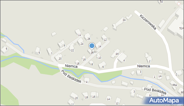 Wisła, Niemca Jerzego, 15, mapa Wisła